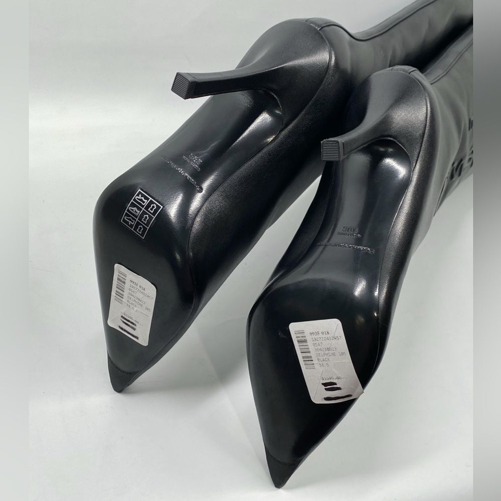 Alexander Wang Delphine brand-embossed leather heeled knee-high boots size 38.5 - Picture 14 of 15